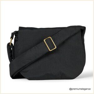 Nylon Adjustable Crossbody Flap Bag with Zipper Closure